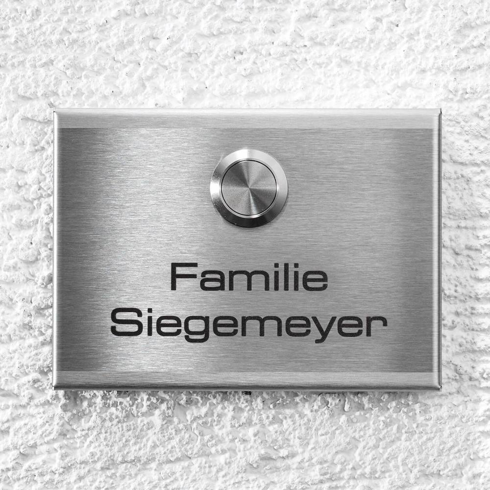 Sonnette sans fil en acier inoxydable avec gravure