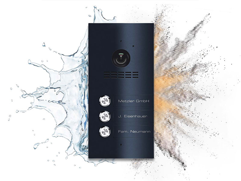 Metzler VDM10 2.0 Mehrfamilien Video-Türsprechanlage | 3 Klingeltaster | Kian