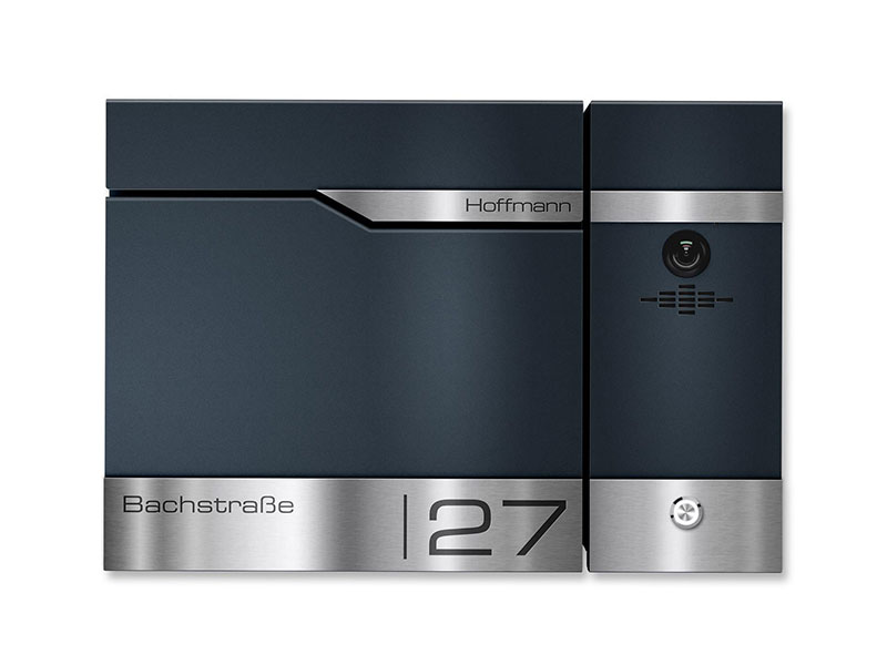 Metzler Briefkasten rostfrei und massiv, RAL7016 Anthrazitgrau mit Videosprechanlage VDM10 2.0, Modell Siebert