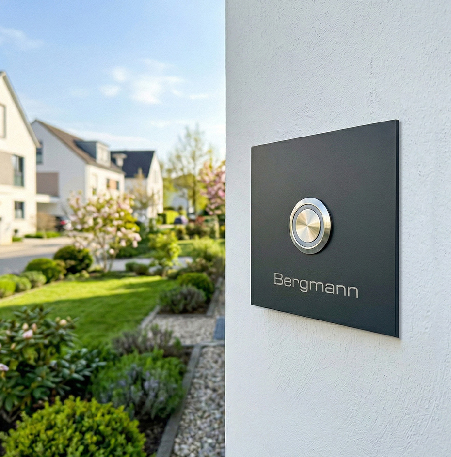 Design Türklingel aus Edelstahl – modern und witterungsbeständig