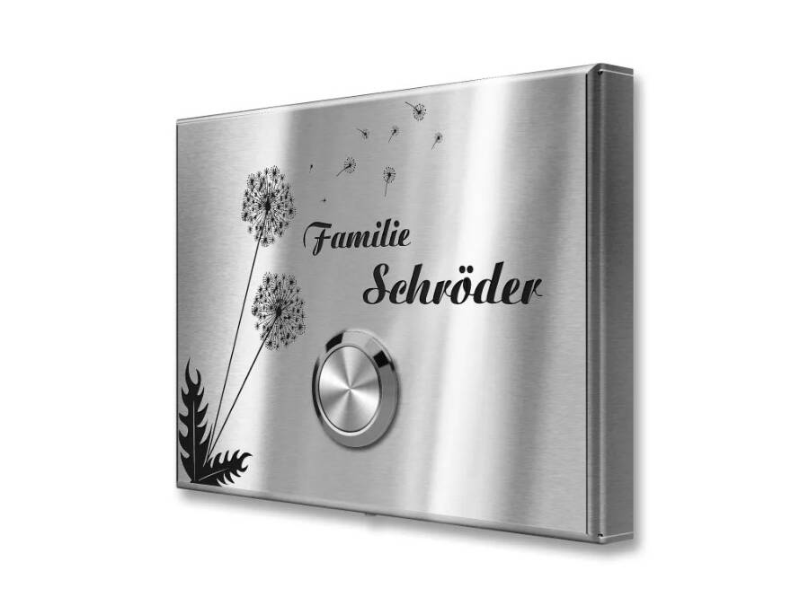 Das ausgefallene und edle Design für Ihren Hauseingang: Pusteblumen-Gravur - Metzler Produkte mit Pusteblumen Gravur