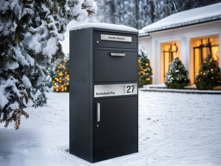 Réception sécurisée des colis pendant la période de Noël : boîtes aux lettres avec boîte à colis intégrée - Réception sécurisée de colis avec Metzler | Boîtes aux lettres avec boîte à colis
