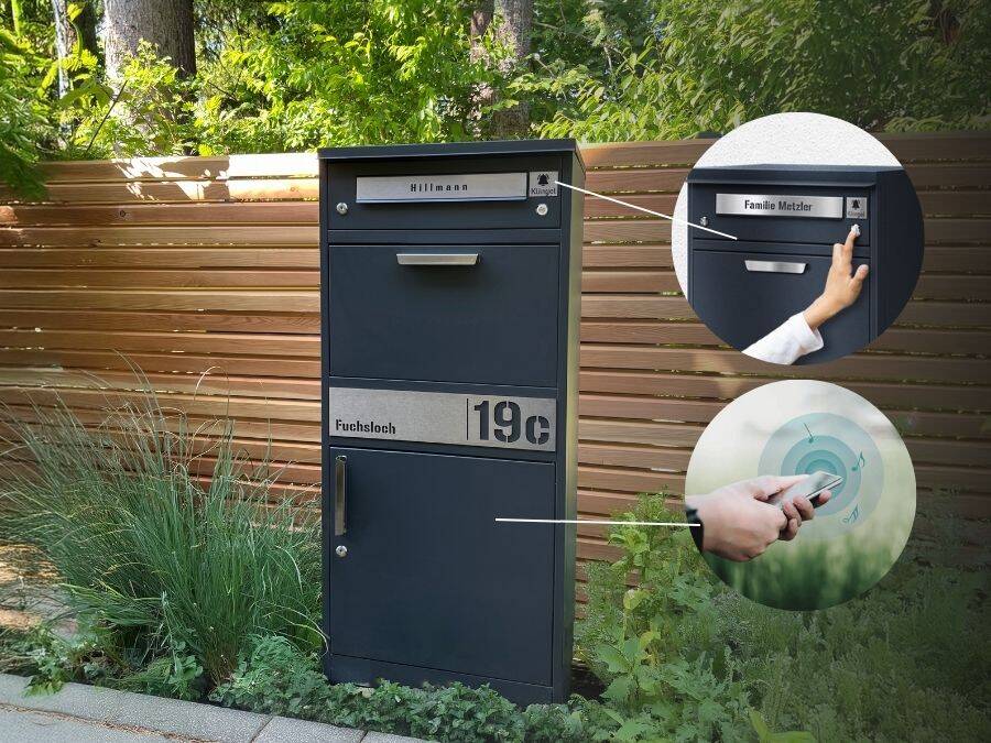 Box per pacchi Bispo con campanello wireless – consegna dei pacchi comoda e semplice! - METZLER Bispo Box per pacchi con campanello wireless – Mai più pacchi persi