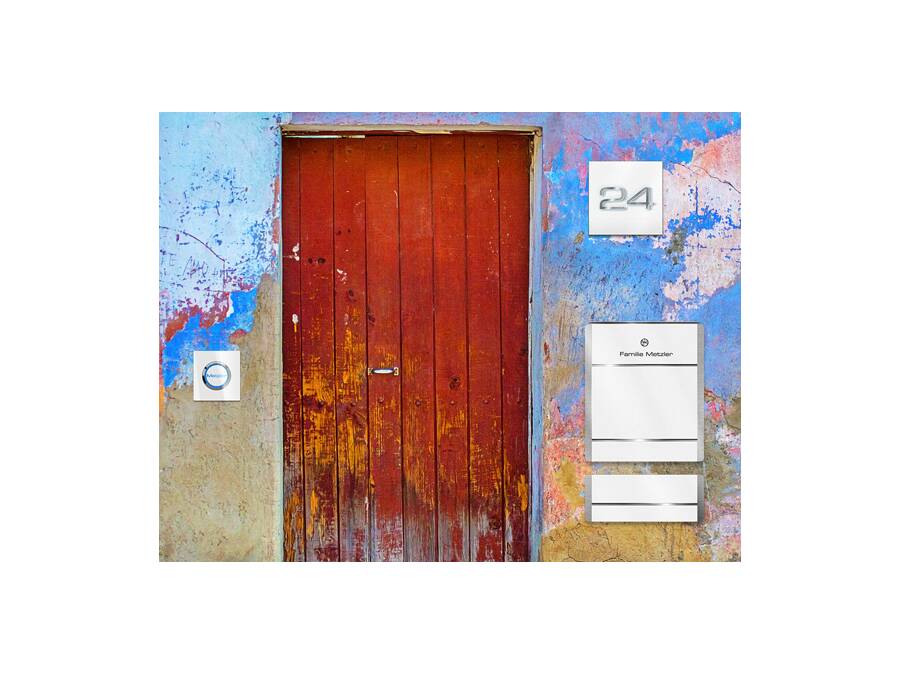 NEU: Die Schneeweiß Edition von Metzler. Türklingel, Hausnummer & Briefkasten in reinweiß - Schneeweiß Edition - Türklingel, Hausnummer & Briefkasten