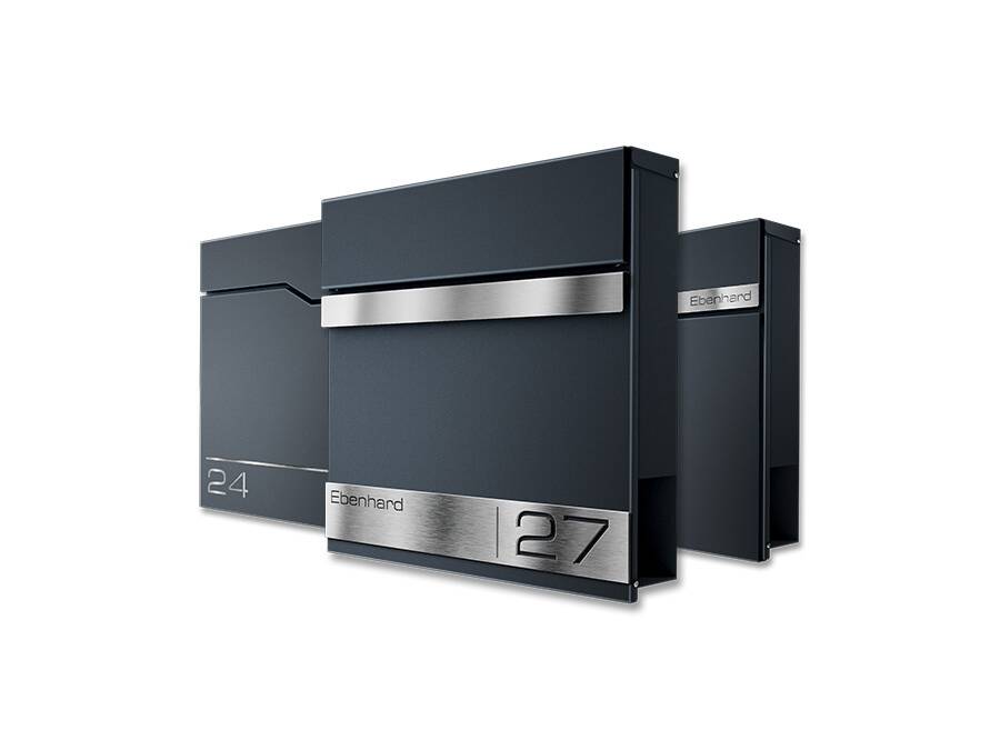 Briefkasten aus Edelstahl mit Hausnummer & Namens-Gravur - Briefkasten aus Edelstahl mit Hausnummer & Namens-Gravur