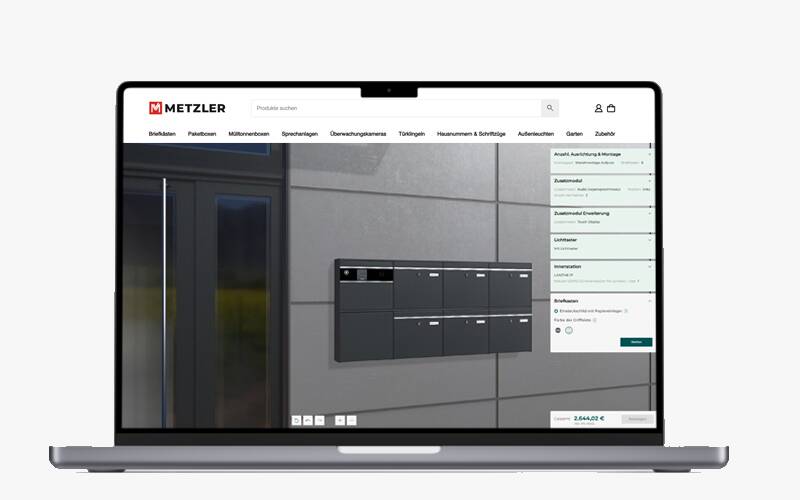 Laptop auf dem der Konfigurator zu sehen ist