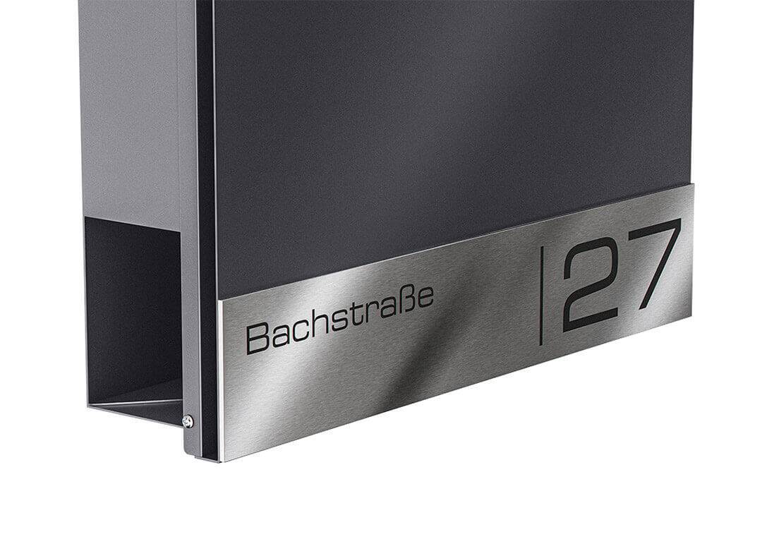 Metzler Briefkasten Siebert Gravurleiste in DB703 Eisenglimmer