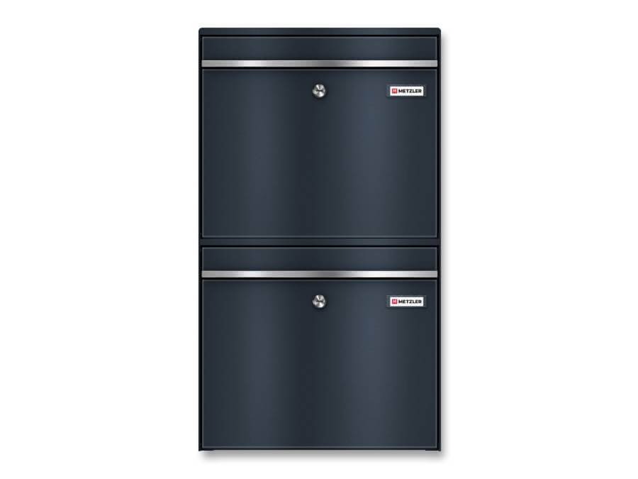 Metzler Briefkasten BK212 zweifach vertikal - frontale Ansicht