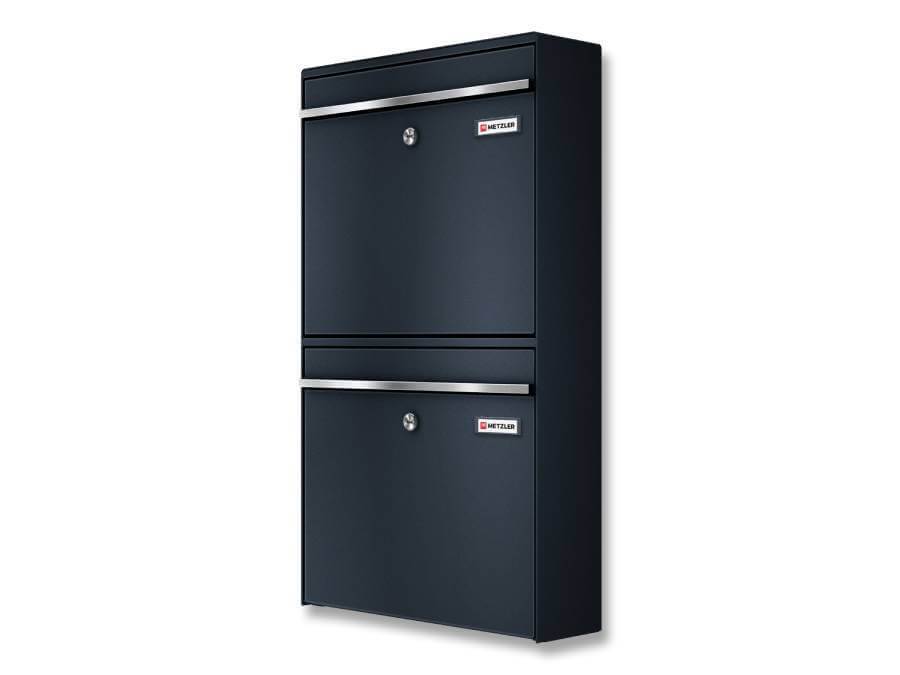 Metzler Briefkasten BK212 zweifach vertikal - seitliche Ansicht