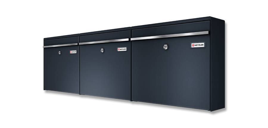 Metzler Briefkasten 3xBK212 horizontal seitlich frontal