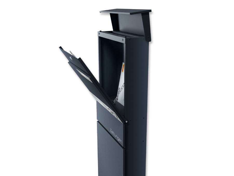 Metzler Standbriefkasten Alves mit geoeffneten Klappen