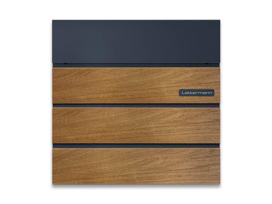 Metzler Briefkasten Anton Anthrazit Namensschild-frontal