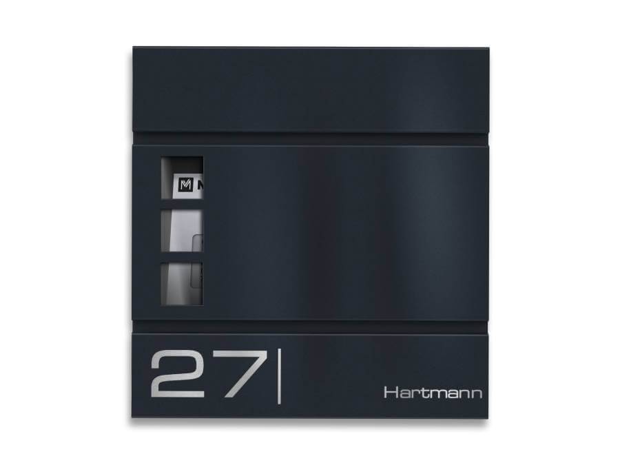 Briefkasten Cube frontal mit Briefinhalt