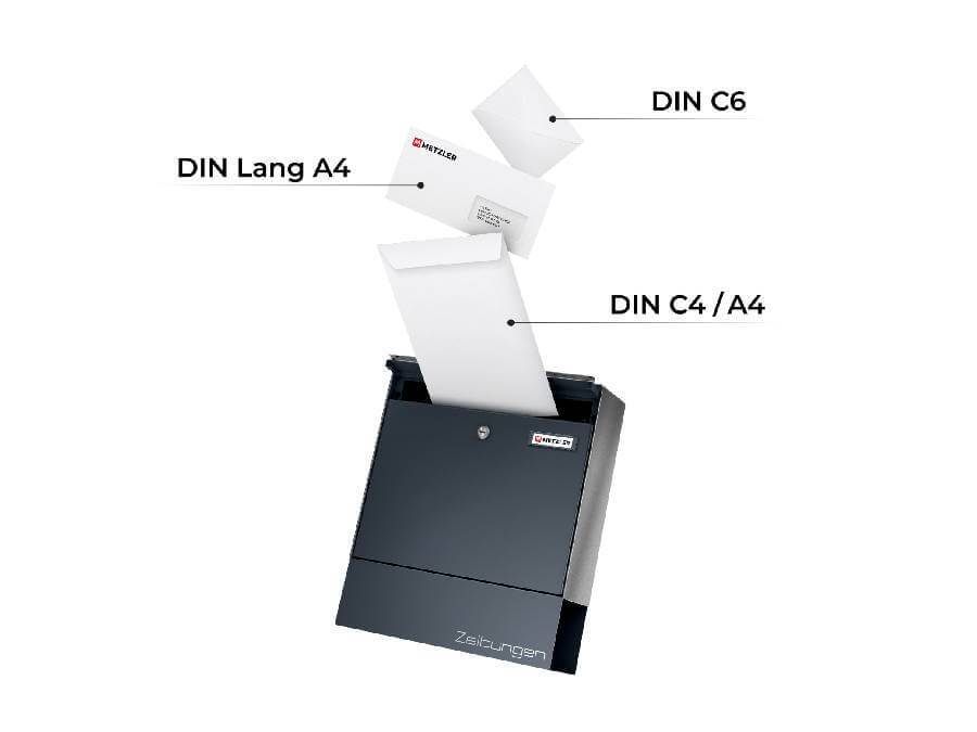 Metzler Briefkasten BK212-RE-ZF Infografik