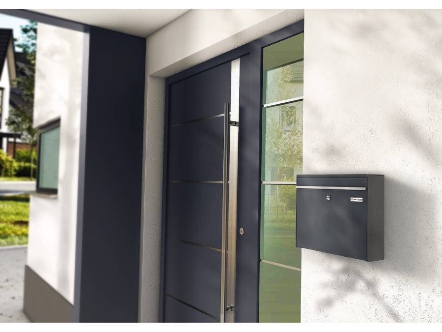 Metzler Briefkasten BK212 mit Edelstahlrahmen Hauseingang