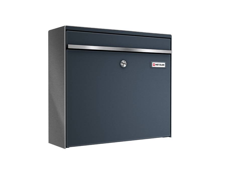 Metzler Briefkasten BK212 mit Edelstahlrahmen seitliche Ansicht