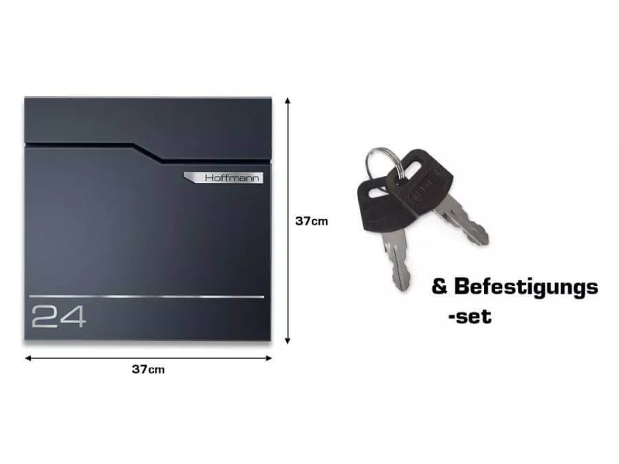 Metzler Briefkasten Hoffmann - Infografik Lieferumfang und Abmessung