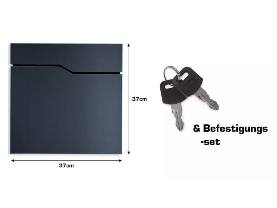 Metzler Briefkasten Hoffmann - Infografik Lieferumfang und Abmessung