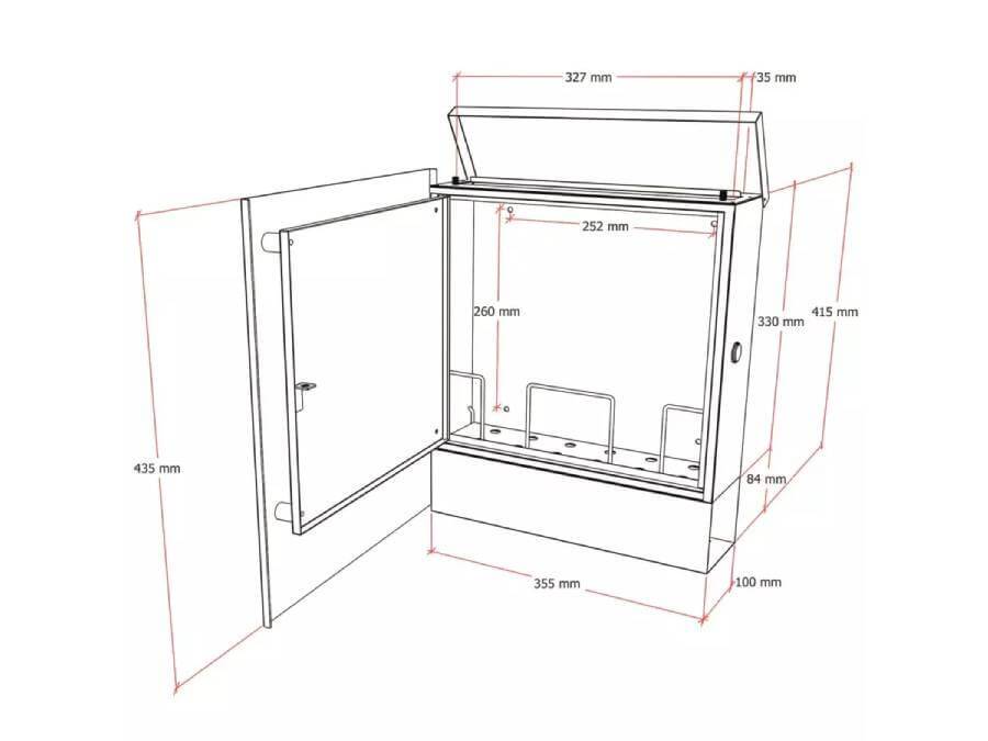 Metzler Briefkasten Lepo 1 - Infografik Abmessung