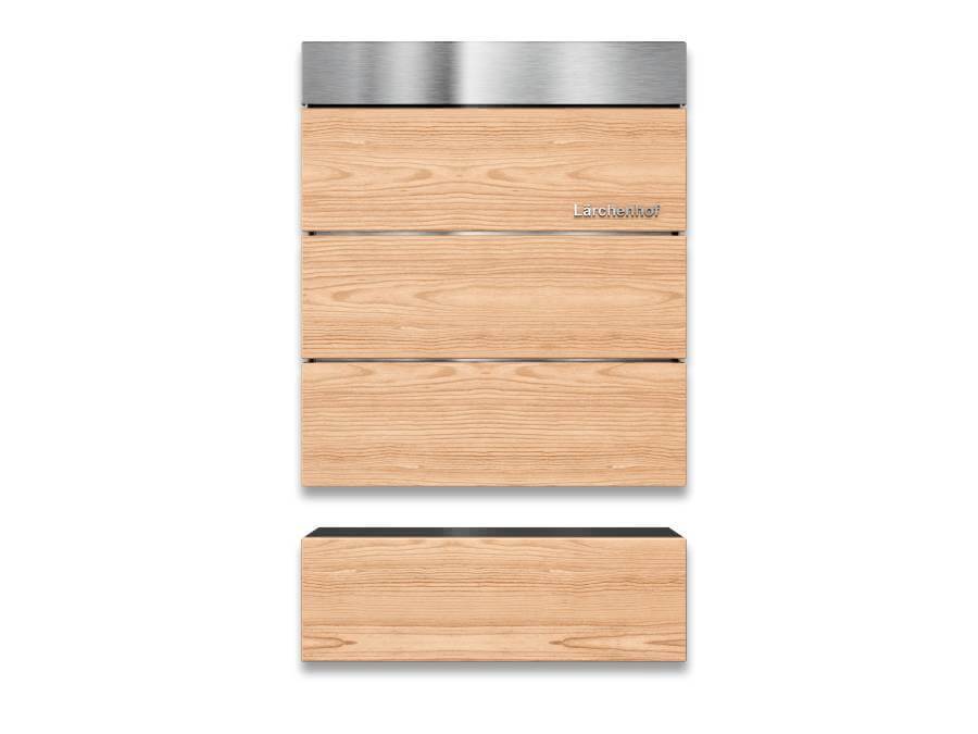 Metzler Briefkasten Lärche - frontal mit Zeitungsfach