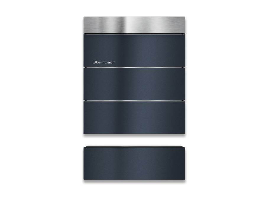 Metzler Standbriefkasten Masiva Anthrazit - frontal mit Zeitungsfach