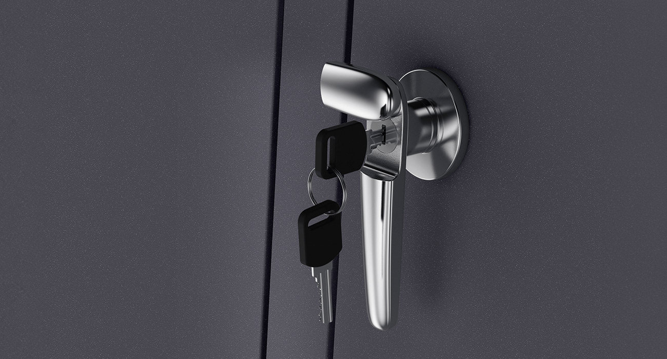 Metzler Mülltonnenboxen Türgriff mit verstecktem Schloss