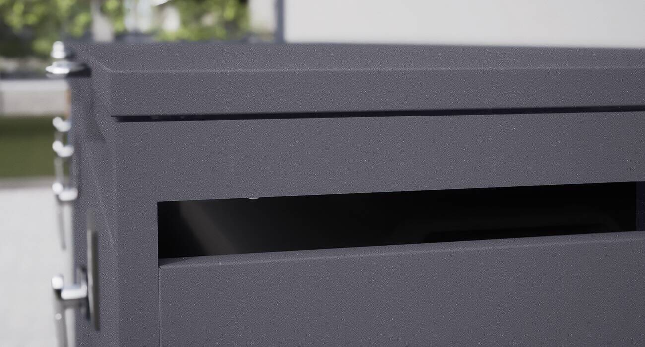 Metzler Mülltonnenboxen Pulverbeschichtung in DB 703 Eisenglimmer