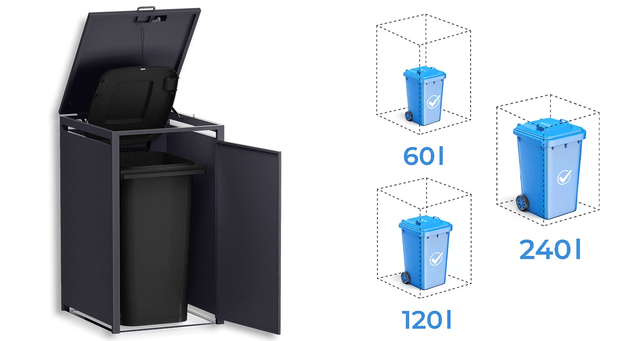 Ausreichend Platz für Ihre Mülltonnen