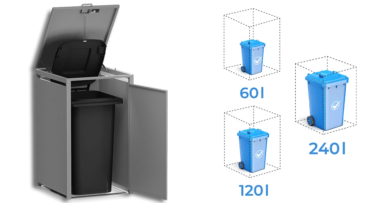 Ausreichend Platz für Ihre Mülltonnen