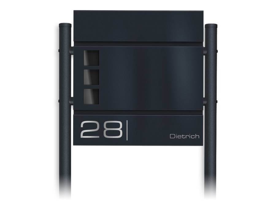 Metzler Standbriefkasten Cube Anthrazit- Nahaufnahme frontal