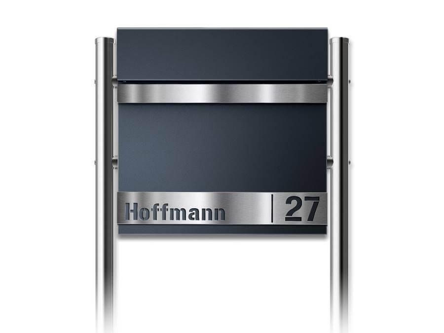 Metzler Standbriefkasten Gustav Anthrazit - frontal