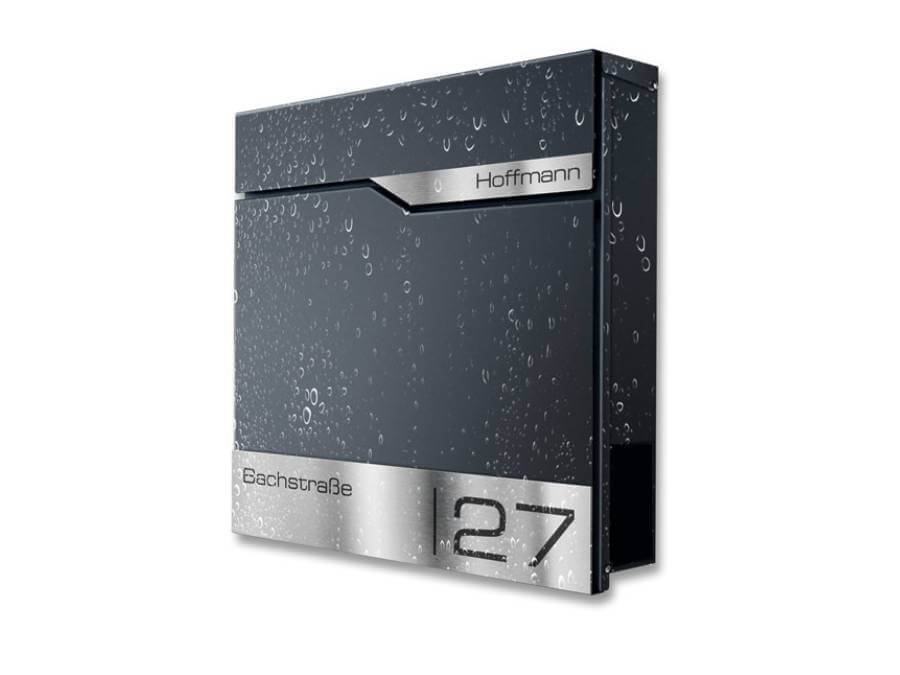 Briefkasten Metzler Siebert - nass mit Tropfen abgebildet