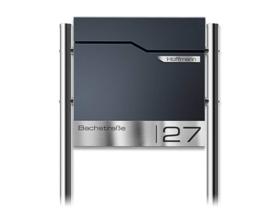 Metzler Briefkasten Thobe mit Briefkastenständer Frontansicht