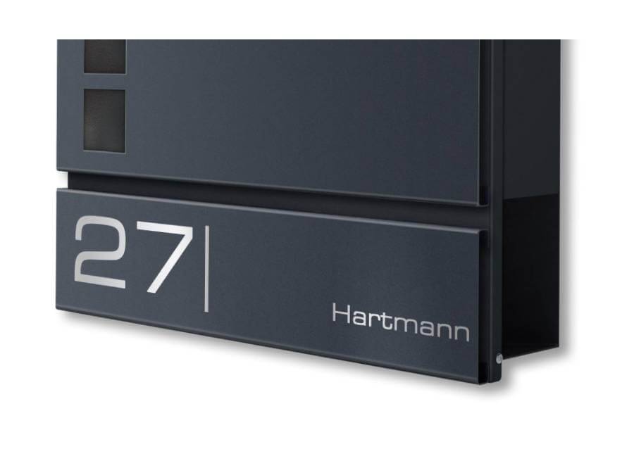 Metzler Briefkasten Cube Nahaufnahme Lasergravur
