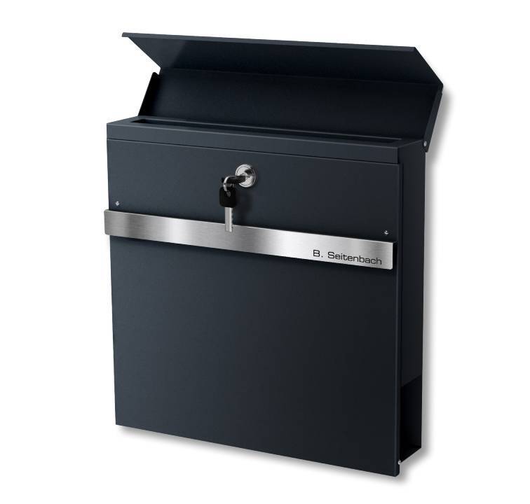 Metzler Briefkasten Stelio geoeffnet seitlich