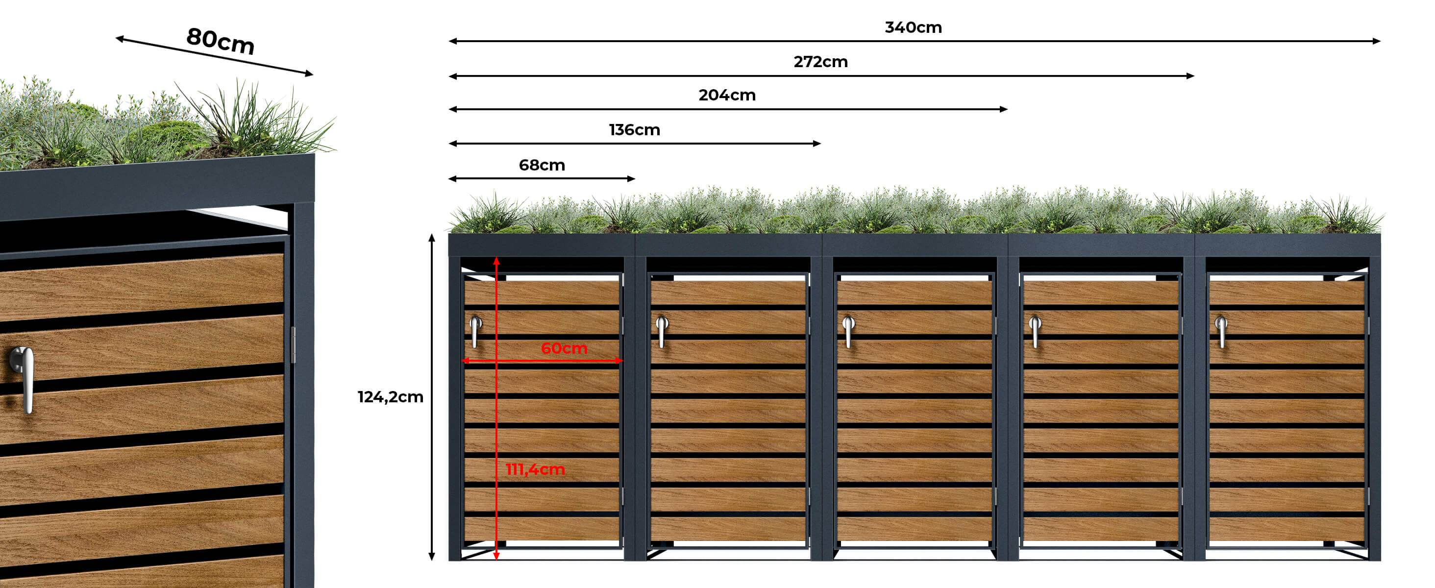 Mulltonnenboxen sizes