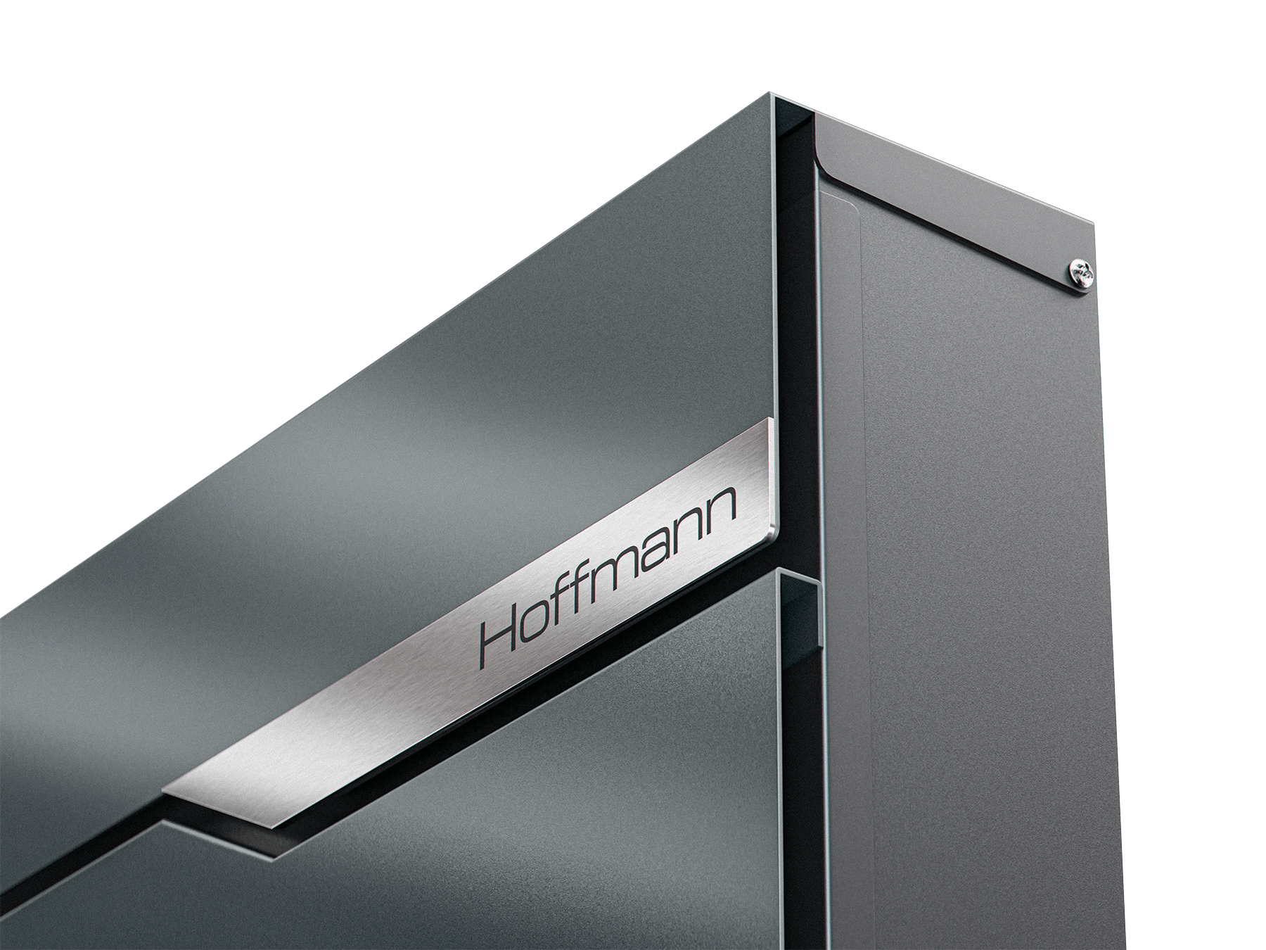 Metzler Briefkasten Edelstahl Nahaufnahme Gravurleiste