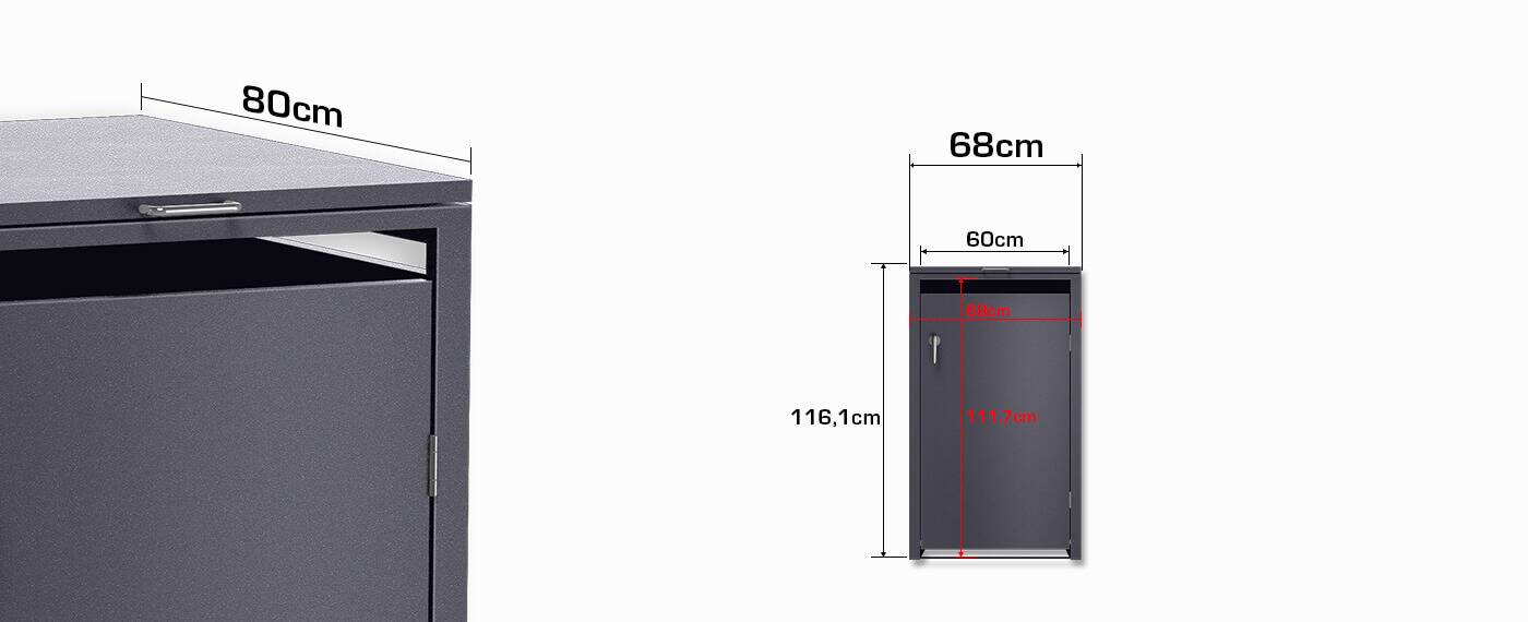 Metzler Mülltonnenboxen Eisenglimmer Abmessungen