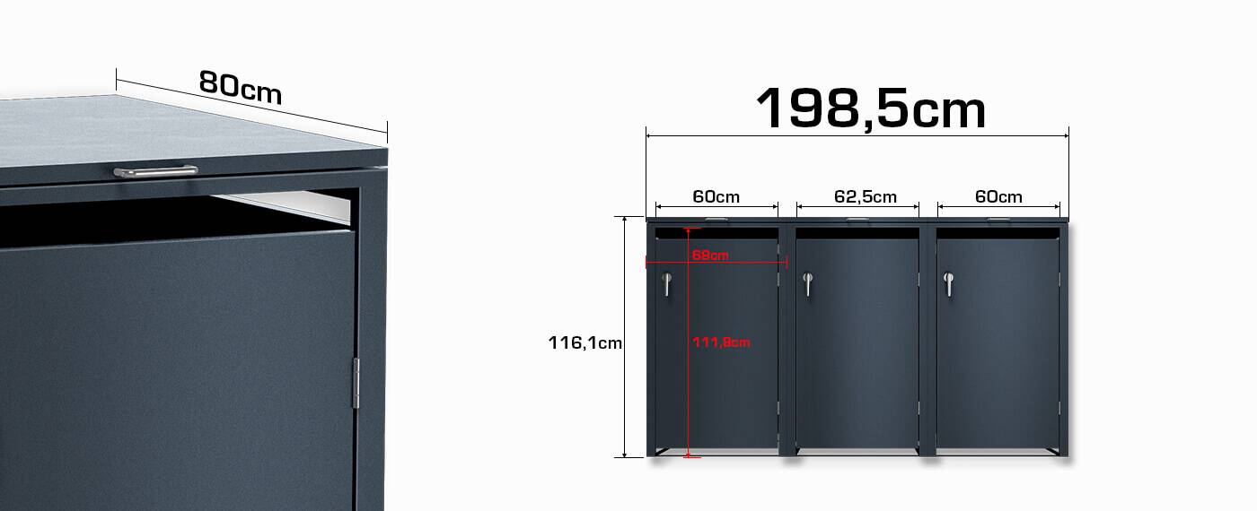 Metzler Mülltonnenboxen Abmessungen