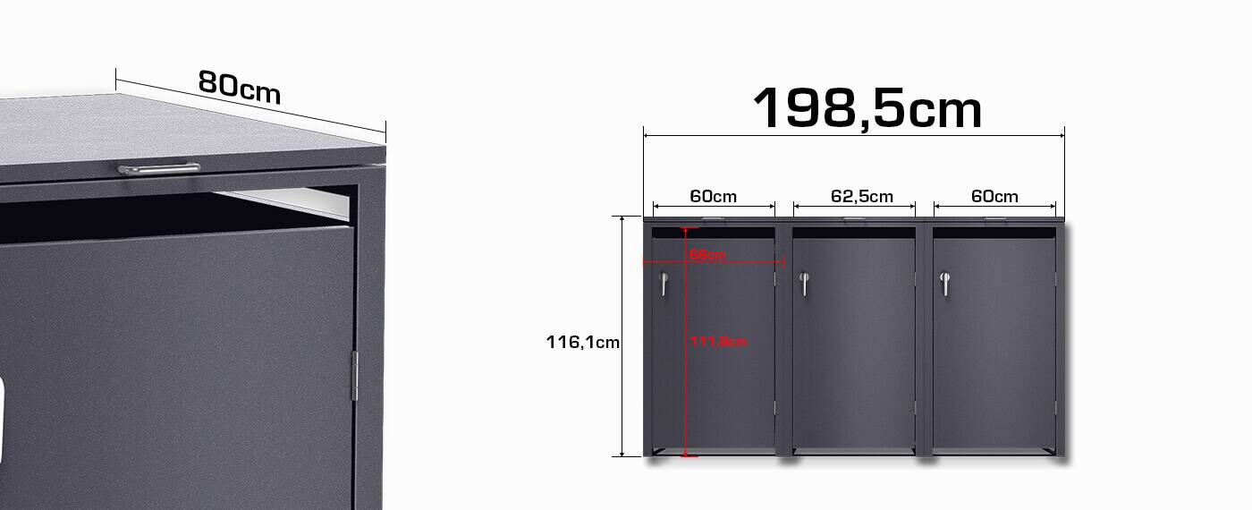 Mülltonnenboxen Abmessungen