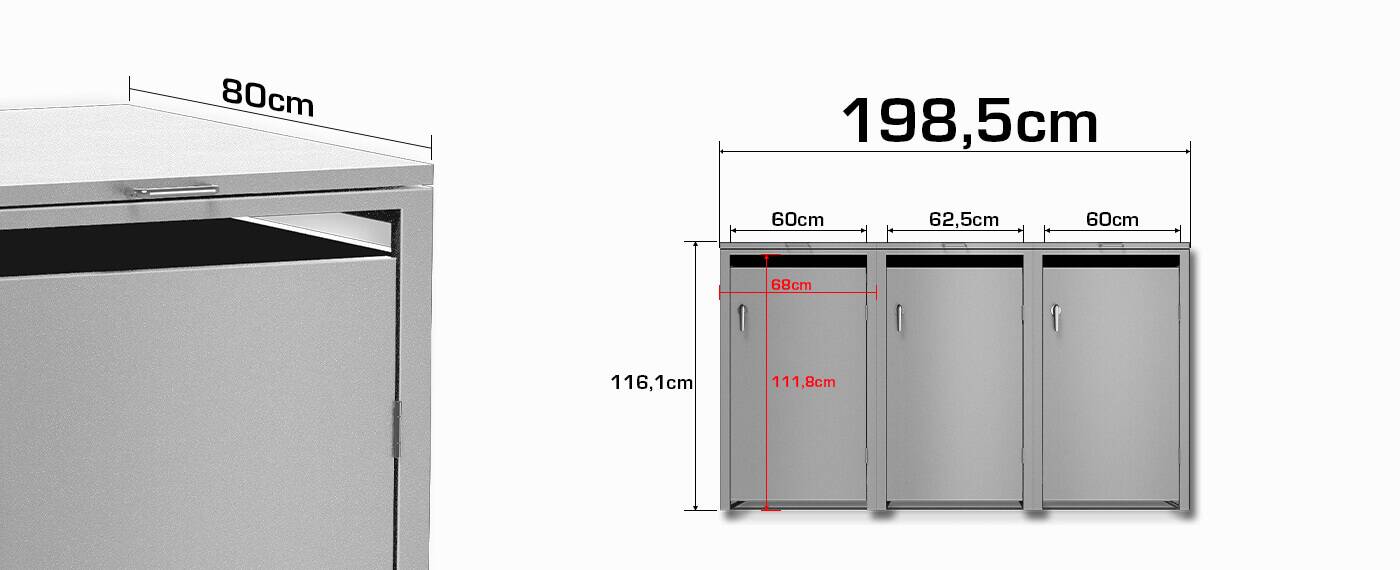 Metzler Mülltonnenboxen Grau Abmessungen