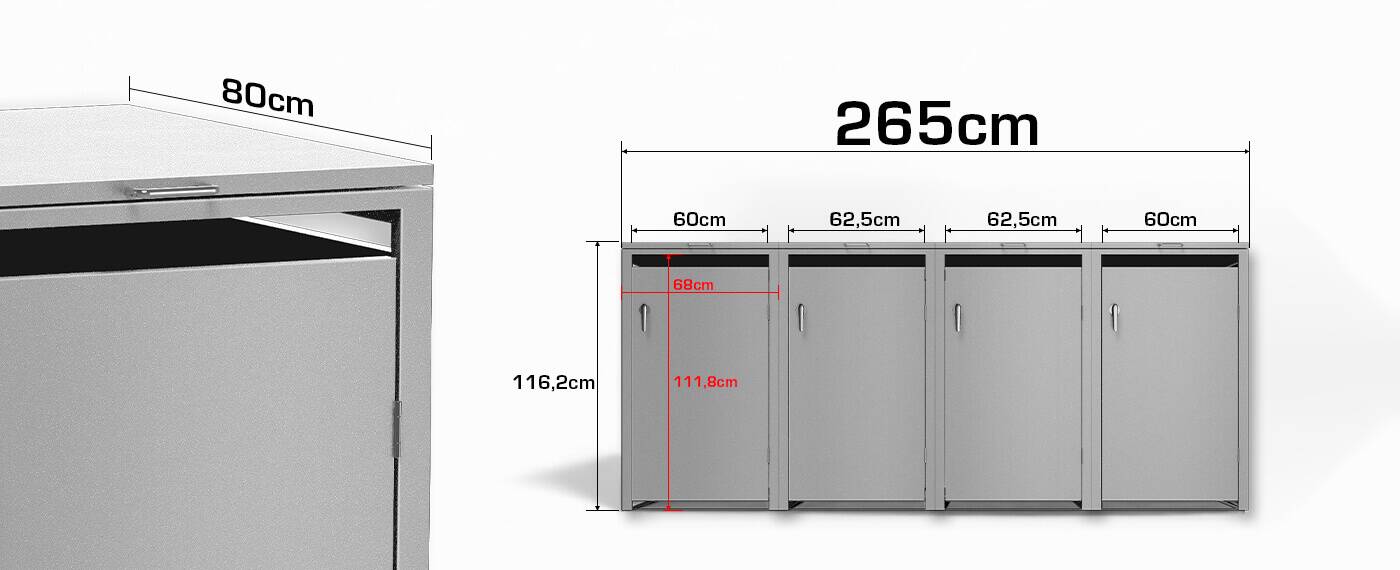 Metzler Mülltonnenboxen Grau Abmessungen