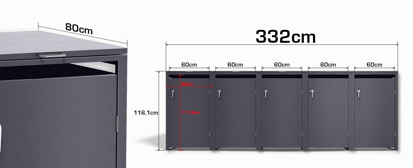 Metzler Mülltonnenboxen Eisenglimmer Abmessungen