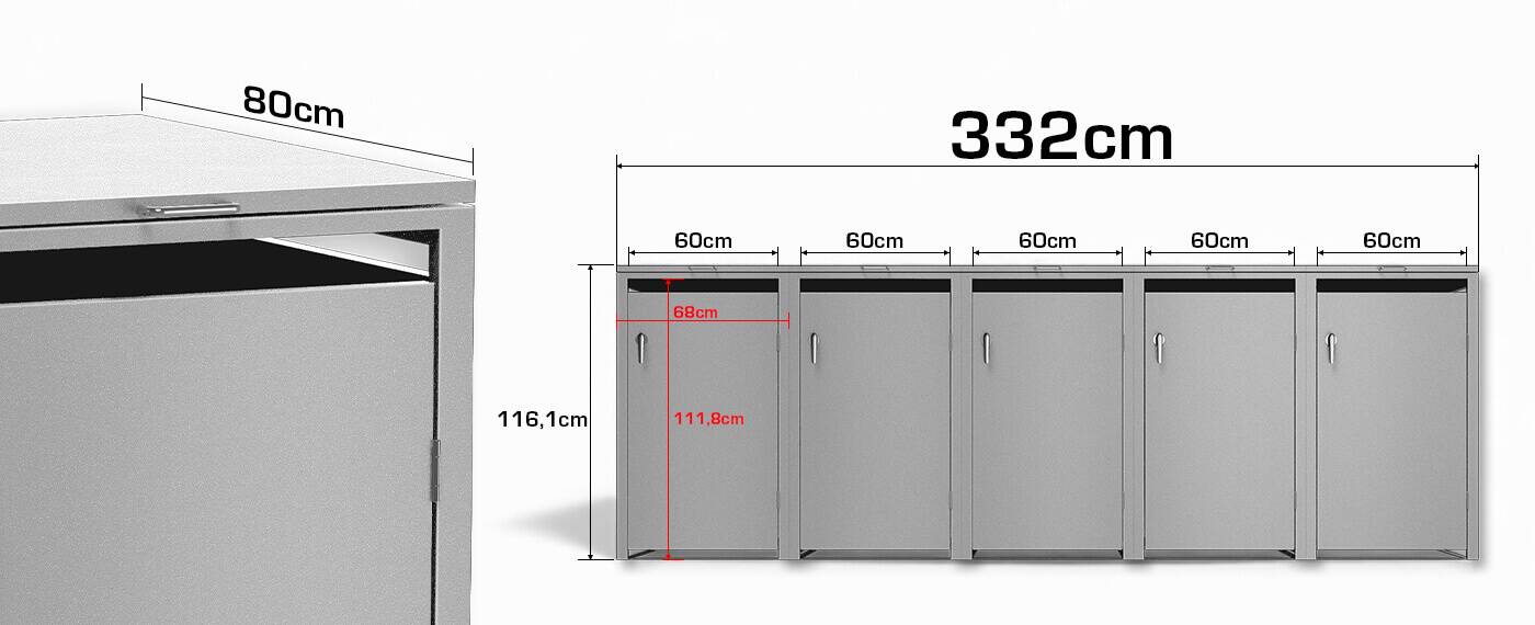 Metzler Mülltonnenboxen Grau Abmessungen