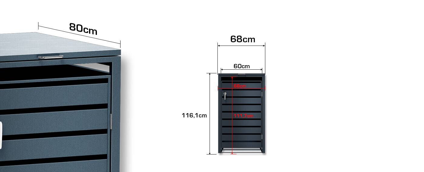 Mulltonnenboxen sizes