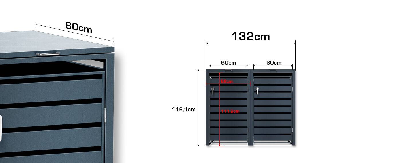 Mulltonnenboxen sizes