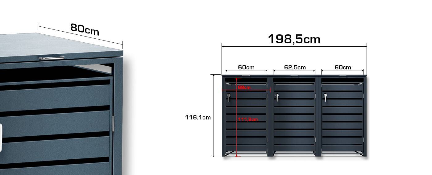 Mulltonnenboxen sizes