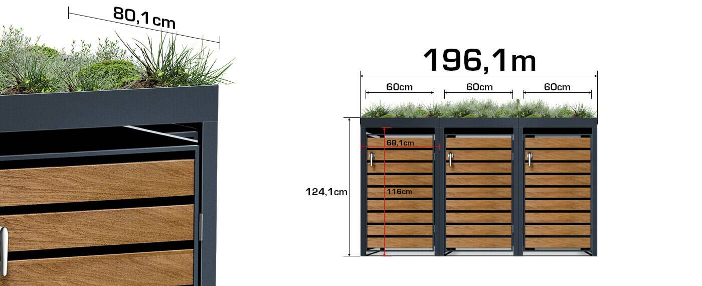 Mulltonnenboxen sizes