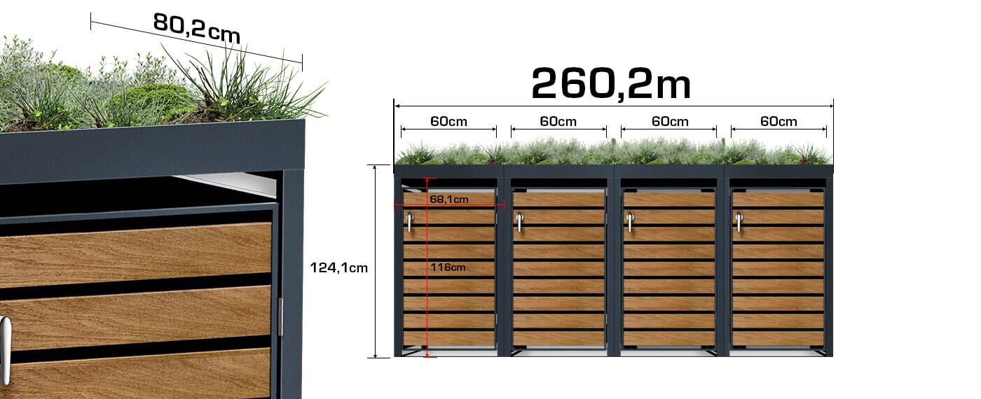 Mulltonnenboxen sizes