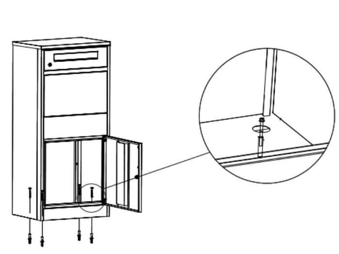 Paketbox Montage - Bodenverankerung Skizze